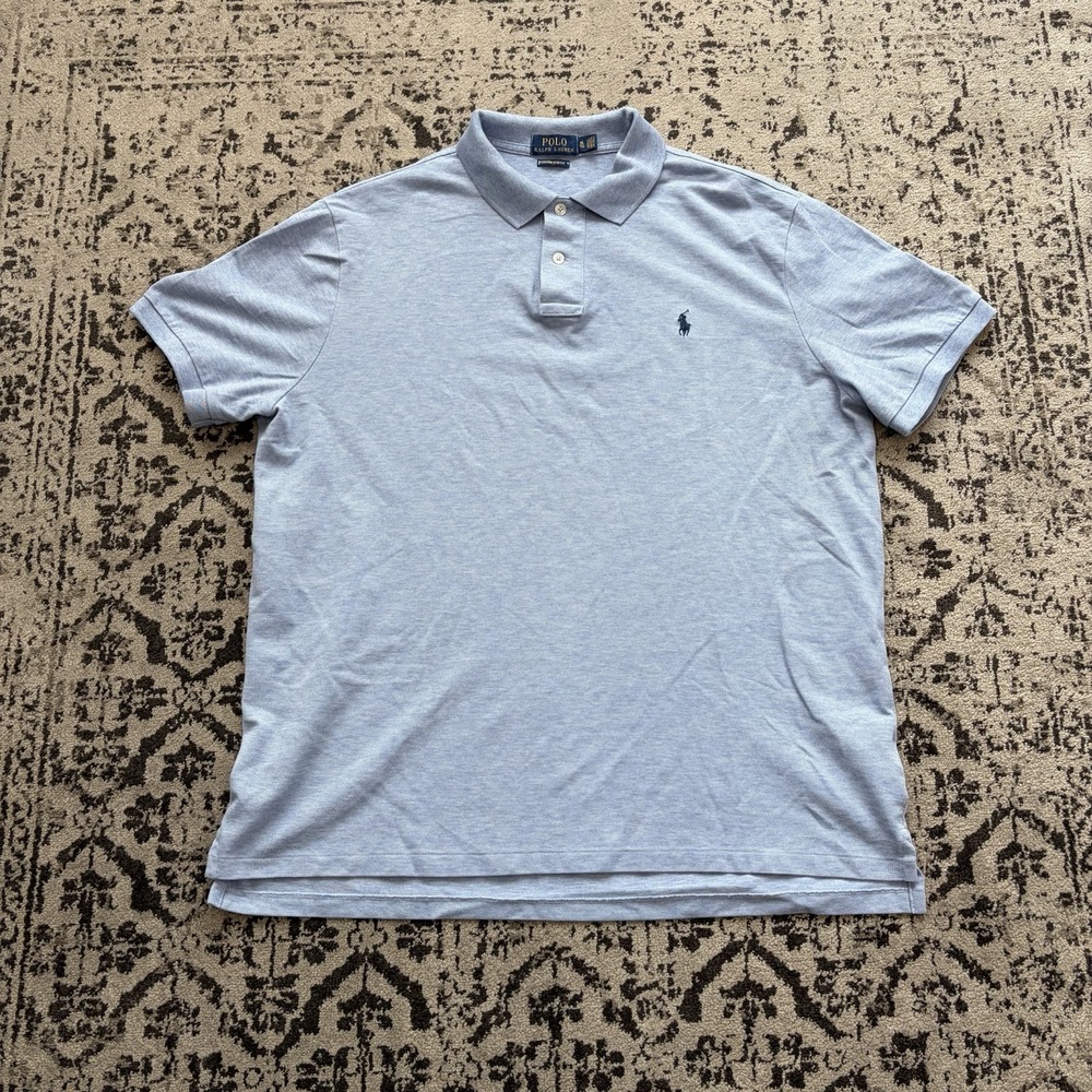 Polo By Ralph Lauren Shirt Mens XL Blue Custom Slim Fit Blue Pony Golf Preppy